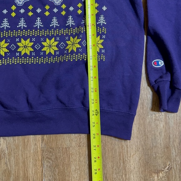 Champion Eco Fleece purple East Carolina cross stitch crew neck sweatshirt M - Picture 5 of 9